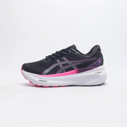 Zapatillas de running Asics Gel Kayano 30 para mujer, color negro, caña baja, antideslizantes, transpirables y ligeras.