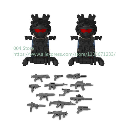 Military Special Forces Action Figure Building Blocks Ghillie Suit Weapons Sniper SWAT Ghost KSK Police Bandit Boy Toy Gift F029