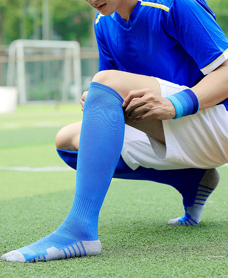 White Black Stripes Football Soccer Socks For Men Teenages Kids Boys Over the Calf Baseball Rugby Athletic Socks Women Girls