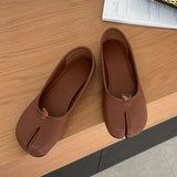 Women Flats Tabi Ninja Shoes Woman Ladies Microfiber Leather Comfy  Flats Split Toe Slippers Soft Bottom Loafers Solid Brief La