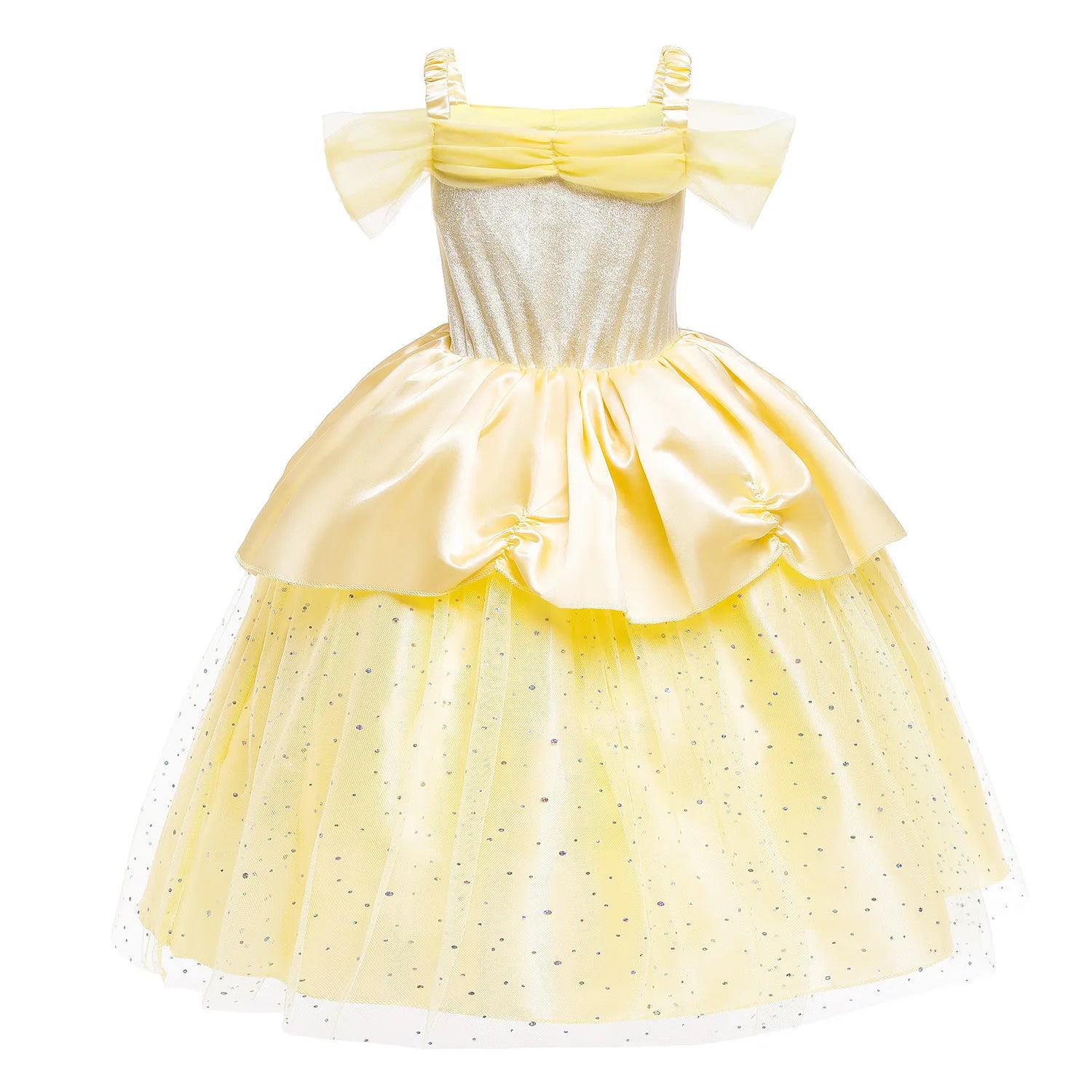 2025 Cosplay Belle Princess Dress Girls Dresses For Beauty and beast Party Clothing Magic stick crown Costume 3-12Y