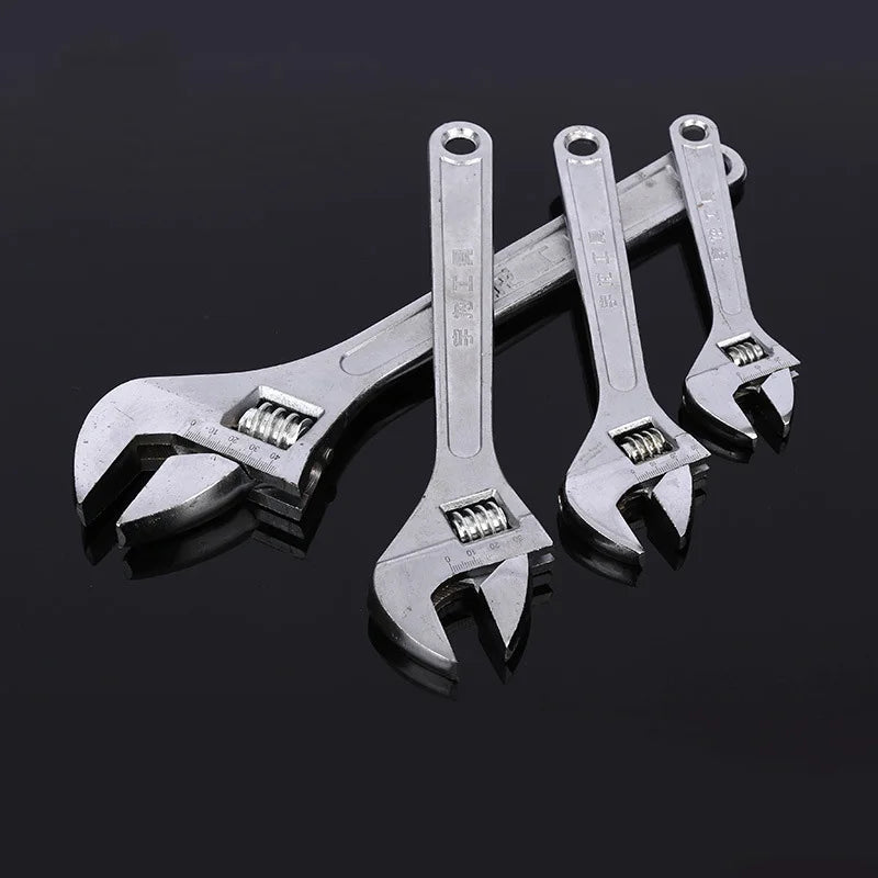 Adjustable Wrench Large Openin Long Handle Universal Spanner Clamp Wrench CR-V Steel Mechanical Workshop Hand Repair Tools