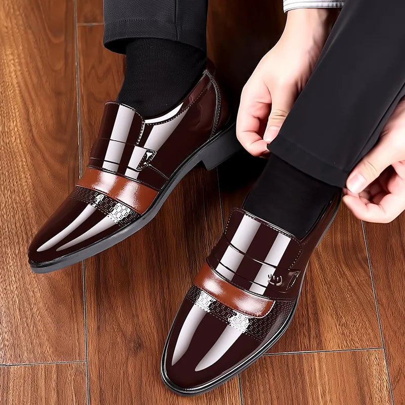 Luxury Men's Leather Shoes Retro Carved Lace-up Brogue Oxford Wedding Men Dress Shoes Male Formal Business Gentleman Office Shoes