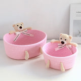 cartoon style weave sundries Storage Baskets household cosmetic hairpin Organize deposit container child toy classification case
