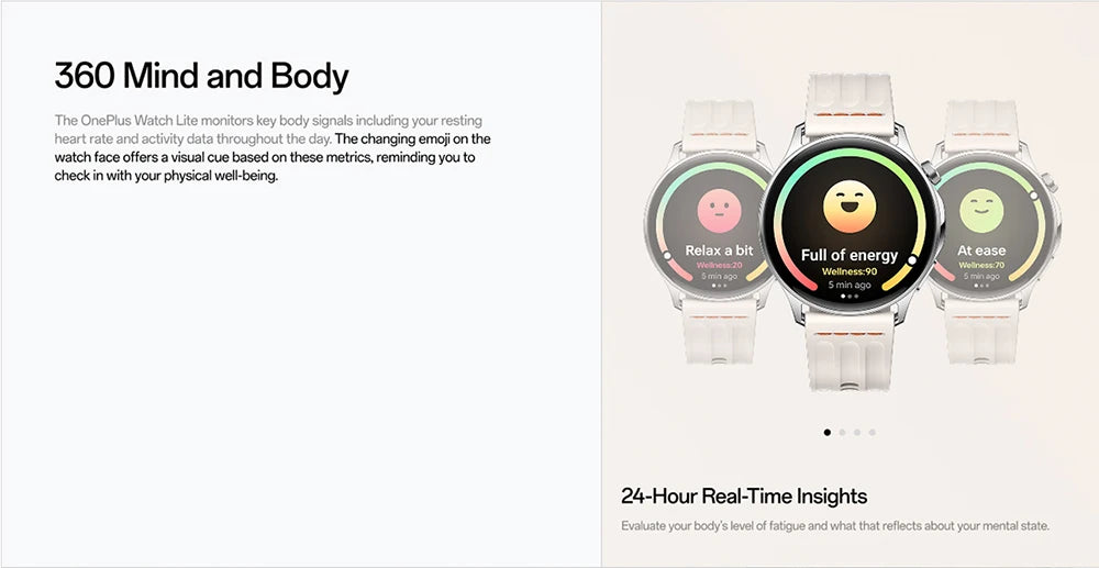 OnePlus Watch Lite SmartWatch (Versão Global), Tela de 1,46 polegadas, 59g, 10 dias de bateria confiável, Monitoramento de frequência cardíaca e oxigenação sanguínea.