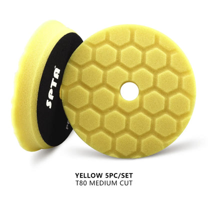 (Bulk Sales) SPTA 3"(80mm)/5"(125mm)/6"(150mm) Hex-Logic Car Sponge Polishing Buffing Pads For DA/RO/GA Auto Buffer Polisher