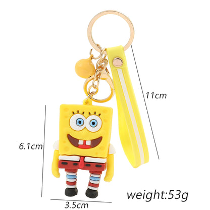 SpongeBob Creative Cute Soft Plastic Doll PVC Keychain Car Keychain Pendant Small Gift Doll Machine