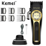 Kemei Hair Clippers KM-2373 Professional Cordless Hair Trimmer Electric Men Hair Cutting Machine Magnetic Motor 8800RPM Clippers