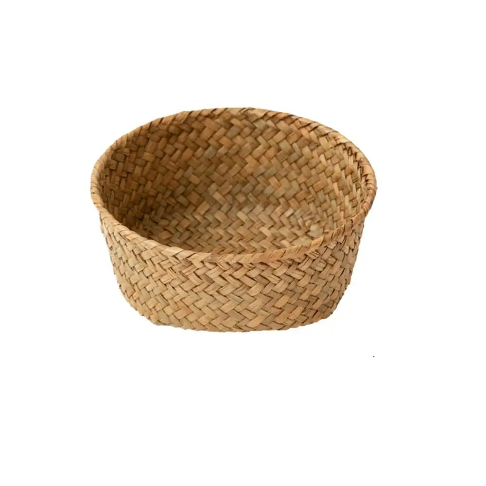 Imitation Rattan Rattan Storage Baskets Sundries Organizer Home Desktop Decoration Kitchen Storage Basket Vegetable Fruit