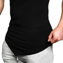 Camisetas de manga corta transpirables de algodón para hombre, camisas ajustadas para gimnasio, Fitness, culturismo, ropa deportiva con dobladillo Irregular, transpirables, de verano