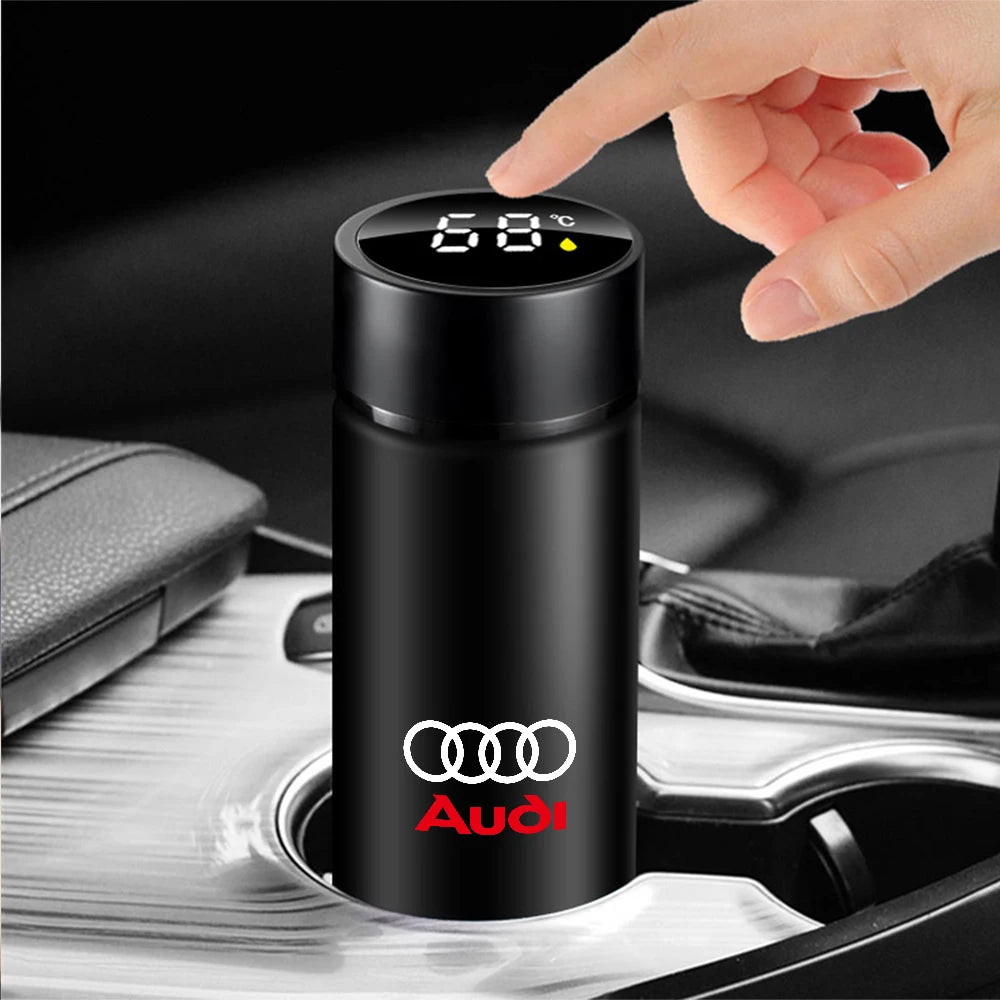 1pc Thermos Bottle Smart Cup With Temperature Display 304 Stainless Steel Vacuum Insulated Intelligent Cup For Audi S Line A1 A2