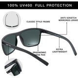 ZENOTTIC Polarized Sunglasses for Men Shades Lightweight TR90 Frame UV400 Protection Square Outdoor Travel Driving Sun Glasses