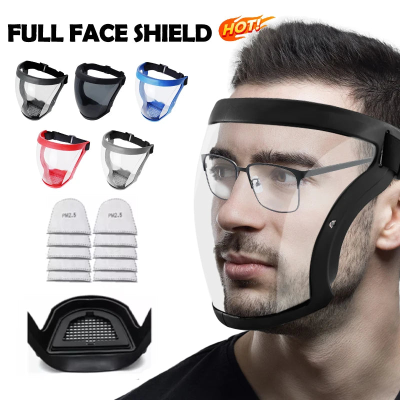 Máscara de protección laboral, protector facial transparente, protector facial transparente, pantalla protectora facial, accesorios de cocina, gadgets