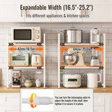 3-Tier Microwave Oven Rack Shelf Kitchen Countertop Oven Rack Expandable Seasoning Storage Rack Stand Storage Tableware Racks