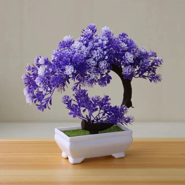 Artificial Bonsai Tree Ornaments, Fake Flowers, Tabletop Potted Plants, Simulated Plants 