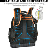 Mochila para herramientas con 75 bolsillos y presillas, resistente, organizador de herramientas/portaherramientas HVAC para electricistas/trabajos de construcción