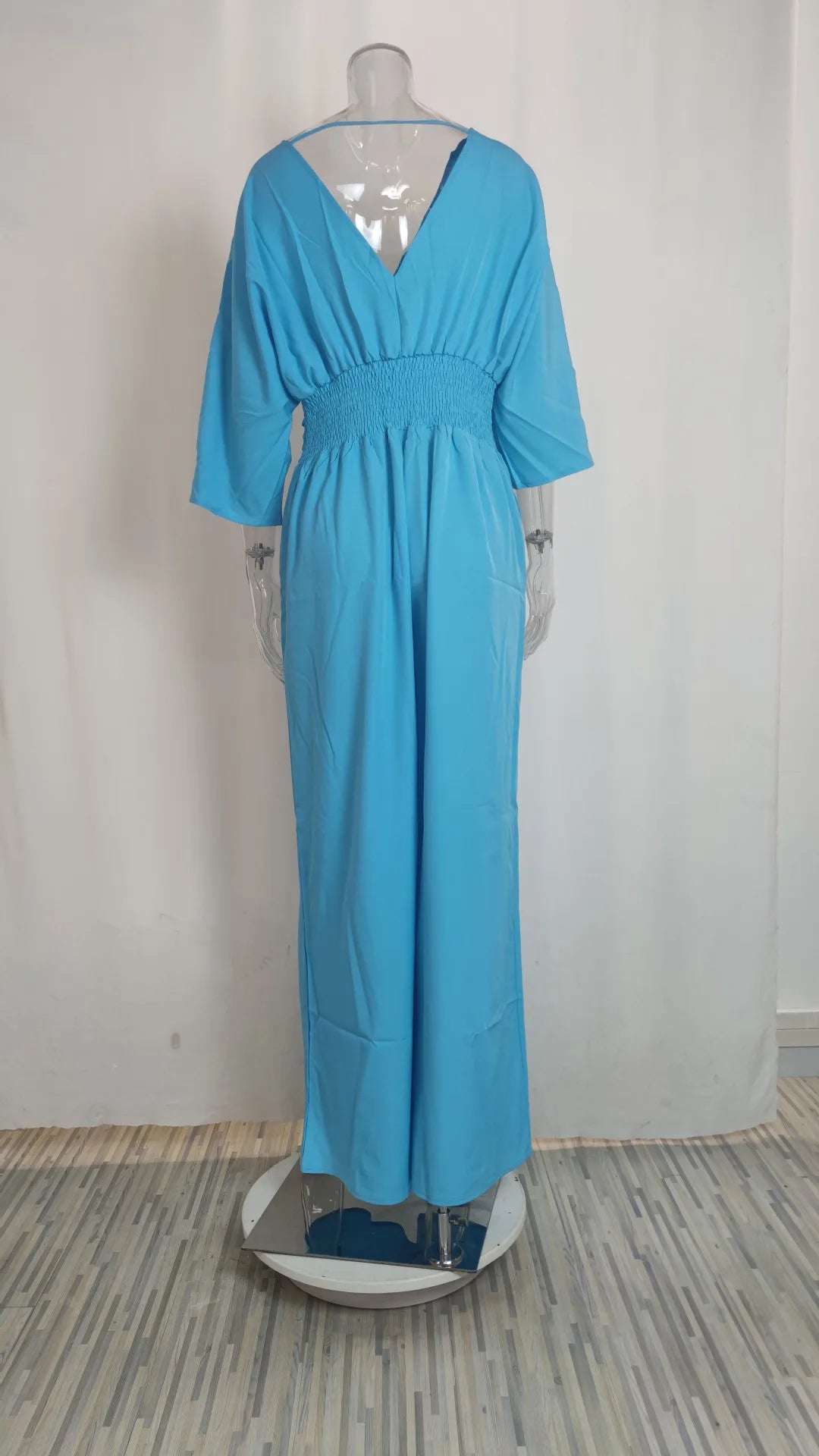 Solid Color Jumpsuits For Woman Jumpsuit Women's Clothing Temperament Simple Style Casual V-link Loose Tighten The Waist Elegant