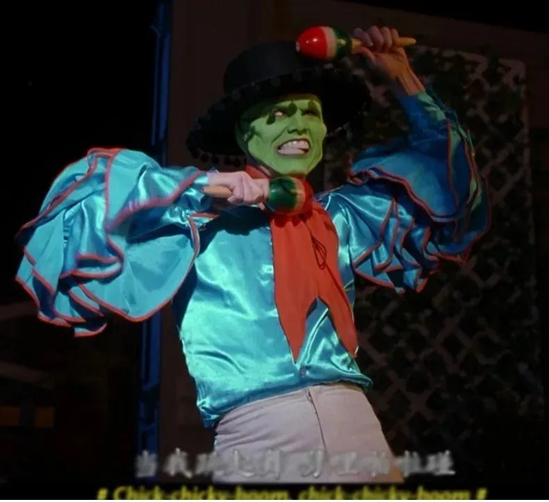 Movie The Mask Jim Carrey Cosplay Costumes Set Unisex Adult Yellow Suit Set Uniform Halloween Carnival Party Costume