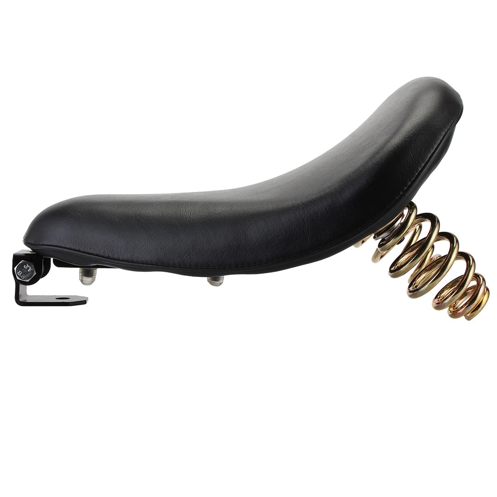 12" Motorcycle Universal PU Solo Driver Seat Springs Bracket Mount Kit For Harley Honda Yamaha Kawasaki Suzuki Indian Triumph