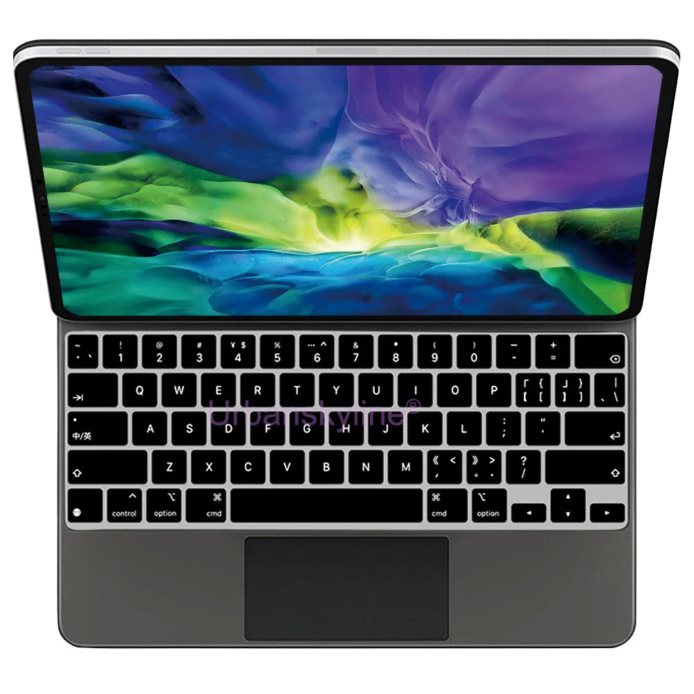 Funda con teclado para iPad Pro 12.9, Pro 11, Magic Keyboard 10.5, Air 5, 4, 3, 7, 8, 9 y 10, funda inteligente de silicona con protector de TPU, UE