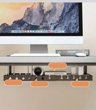 Under Table Storage Rack No-Drill Metal Cable Management Tray Home Office Desk Wire Organizer Retractable Power Strip Storage