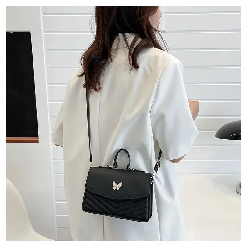 PU Versatile and Fashionable Portable Small Square Bag Single Shoulder Crossbody Bag Luxury Designer Handbag Women's Bags