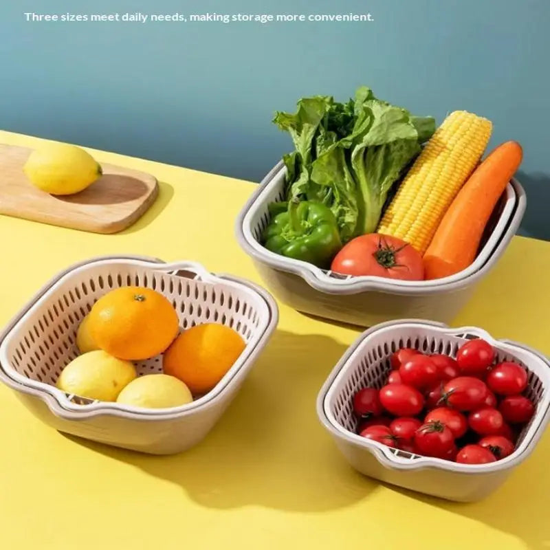Kitchen Sink Vegetable Drainer Fruit Basket For Fruit Washing Plastic Basin Vegetable Washing Basin Drain Basket Basin