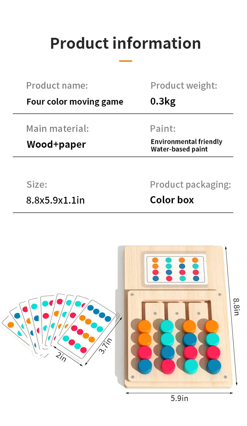 Montessori Wooden Color Shape Matching Cognition Learning Game Board Early Stimulate Children Brain Logic Thinking Develop Toys