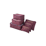 Bolsas de viaje para guardar ropa, organizador de equipaje portátil, funda para maleta, cubo de embalaje, para guardar zapatos, maleta (6 unidades) 