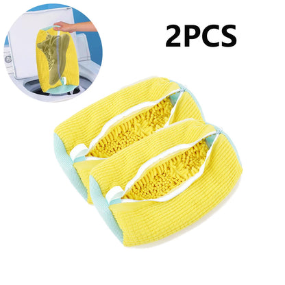 Sapatos de lavar Saco Protetor, Fibra Fofa Poliéster, Saco De Lavanderia, Sacos De Secagem, Máquina Amigável, 1 Pc, 2Pcs