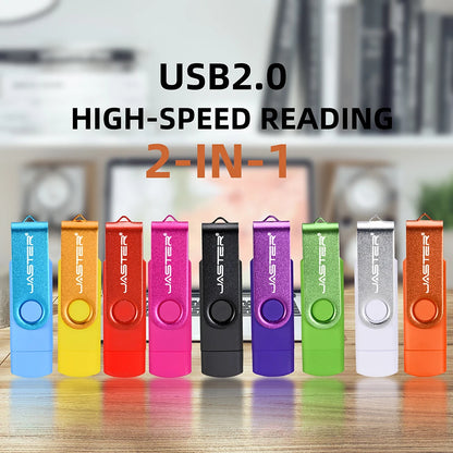 JASTER 10 PCS LOT Pen Drive 128GB 3 IN 1 Memoria USB 64GB Key Chain USB Flash Drive 32GB Free TYPE-C Adapter Memory Stick Gift