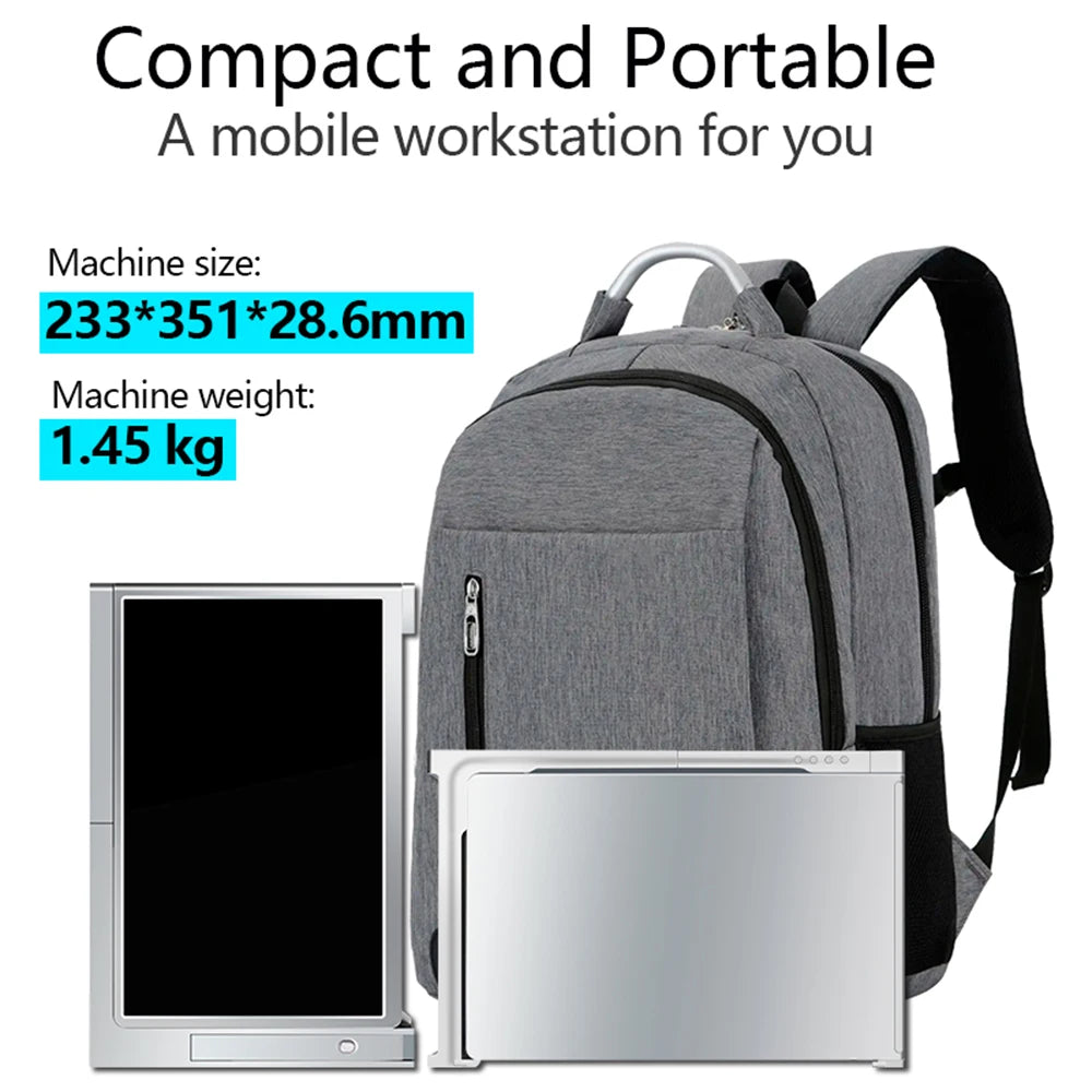 14 inches Laptop Expansion Screen FHD Portable Tri-screen Monitor with 1 Cable for 2 Displays for Windows MacOS for 15-17.3 inch