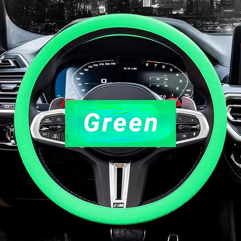 Anti-Slip Silicone Steering Wheel Cover - Universal Fit, Soft & Odorless Fits 14''/15'' Wheels, Durable & All-Season