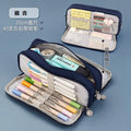 Black Pencil Pouch Stationery Holder Bag Gift Case Pen Ruler Organizer School Student Supplies Canvas Zipper Open Cosmetic Bag A