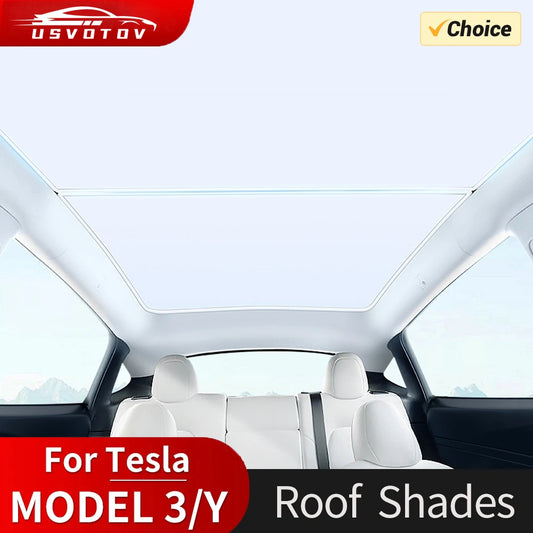 Upgrade Sun Shade For Tesla Model Y 3 Highland Anti-UV Sunshade Roof Shield Visor Ice Cloth Buckle Glass Skylight Cooler Cover