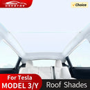 Parasol mejorado para Tesla Model Y 3 Highland, parasol anti-UV, visera protectora de techo, hebilla de tela para hielo, cubierta de refrigerador para tragaluz de vidrio