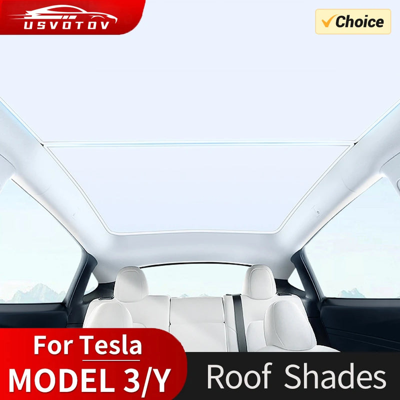 Parasol mejorado para Tesla Model Y 3 Highland, parasol anti-UV, visera protectora de techo, hebilla de tela para hielo, cubierta de refrigerador para tragaluz de vidrio