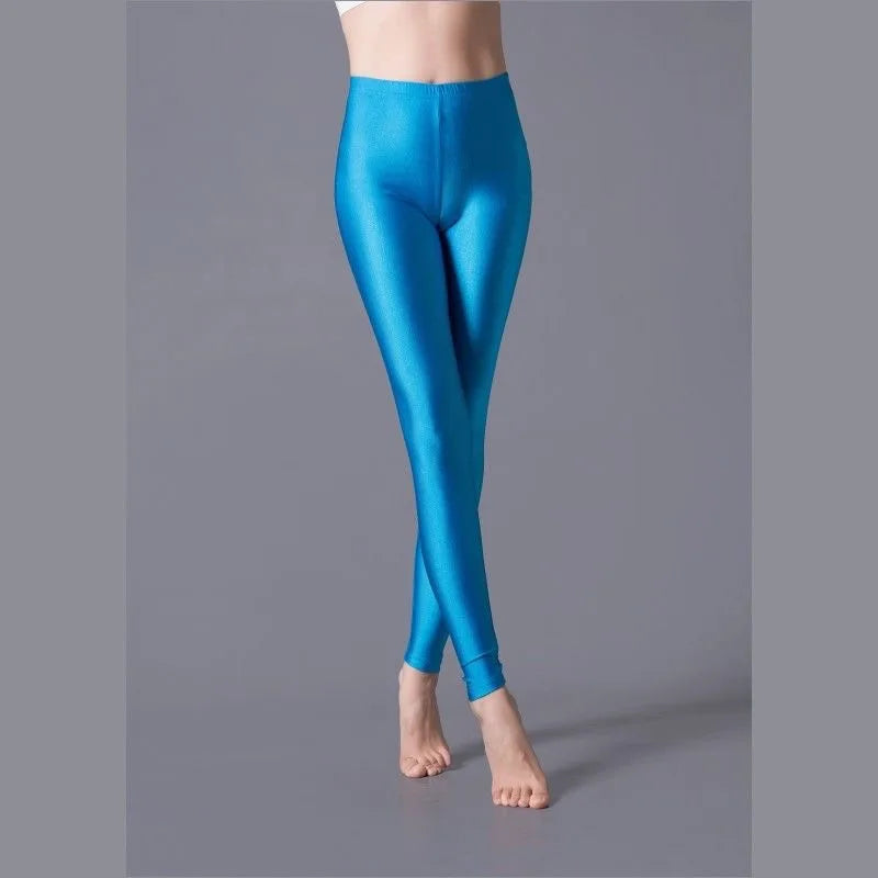 Leggings ajustados de alta elasticidad, pantalones pitillo ajustados de talla grande, pantalones brillantes, pantalones de yoga para mujer, leggings ajustados sexis y agradables para la piel. 