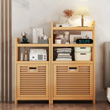 Laundry Hamper Bathroom Rack High-capacity Bamboo Laundry Baskets With Shelf With Tilt Out Basket Wooden Storage Hamper Racks