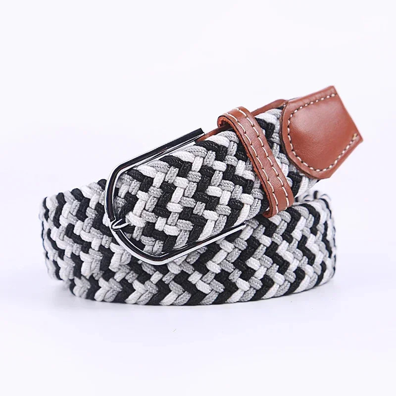 Women's Belt Fashion Casual Woven Elastic Belt Outdoor Sports Military Tactical Strap Climbing Work Belt Unisex Jeans Pants