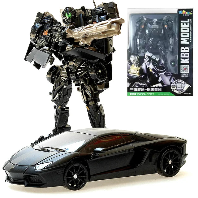 Figuras do carro do robô deformado para crianças, brinquedo do robô da transformação, 4 Lockdown escuro, versão do filme, presente do aniversário