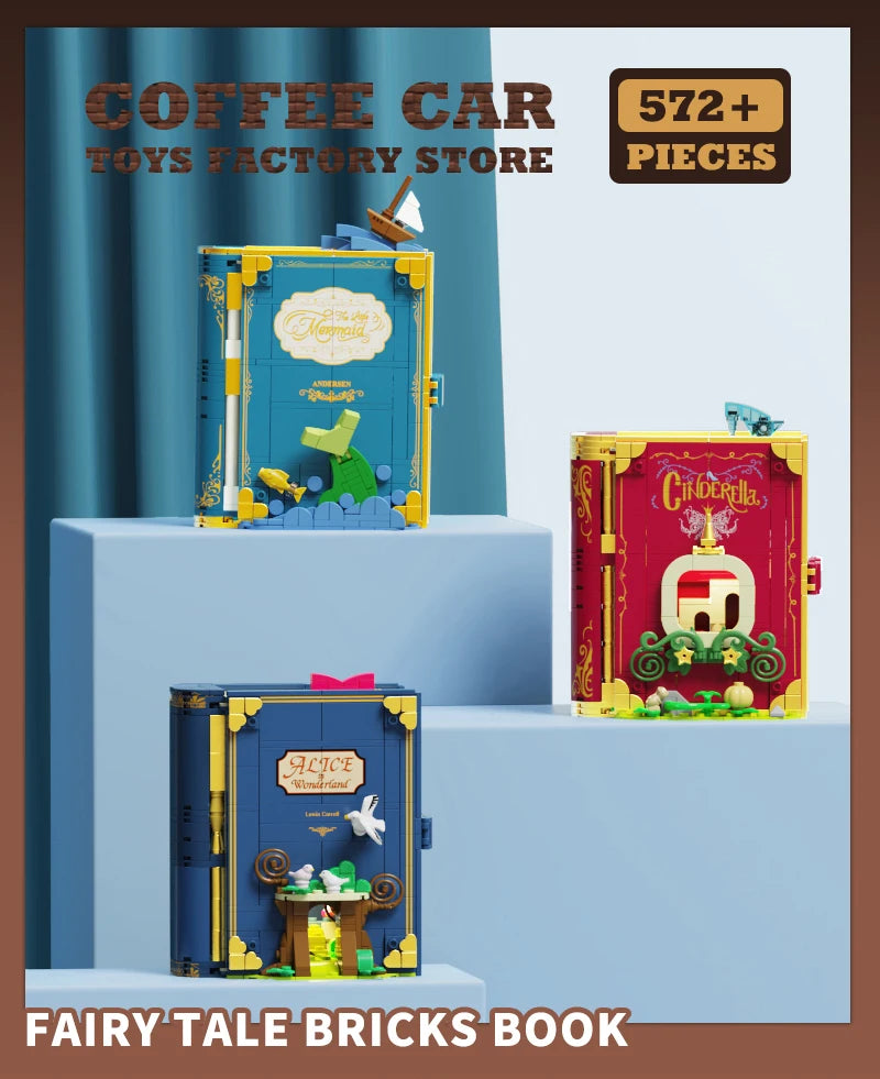 Dream Princess 3D Storybook Building Blocks Books Anime Film MOC Bricks Toys Cute Fairy Tales Model Children Girl Birthday Gifts