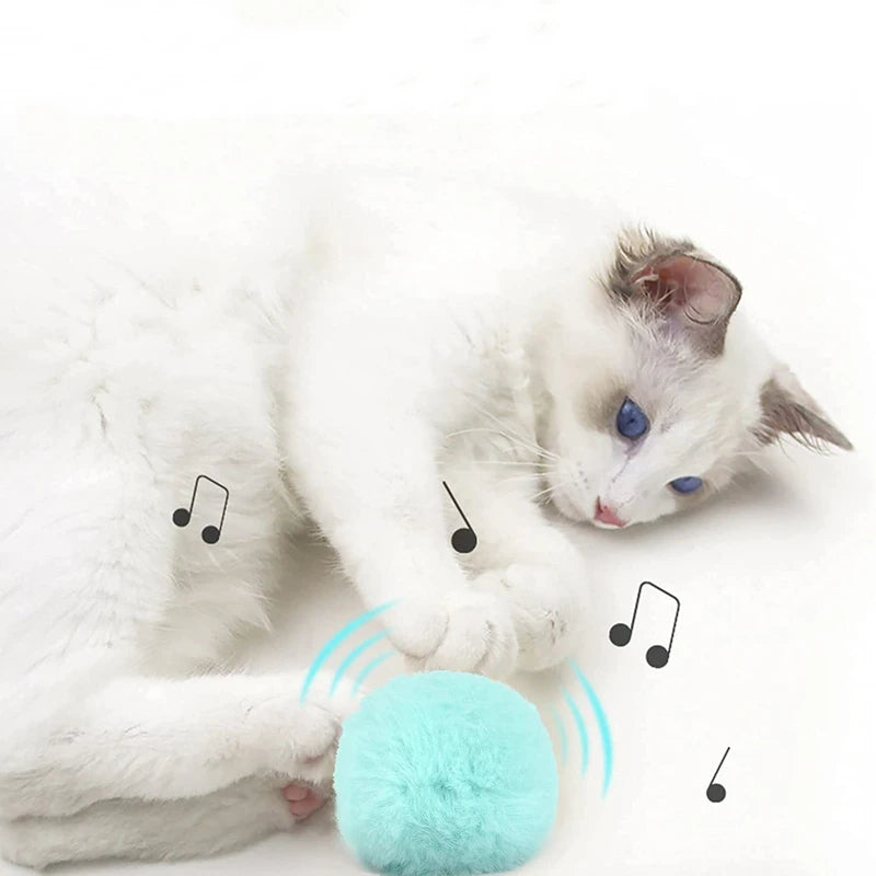 Juguetes inteligentes para gatos, pelota interactiva de peluche, juguete eléctrico de entrenamiento con hierba gatera, juguete con sonido táctil para gatitos, producto para mascotas, juguete con chirrido, pelota, suministros para gatos