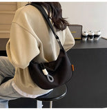 2024 New Fashion Crossbody Bag Simple Wide Shoulder Strap Design Single Shoulder Bag Original Style Commuting Dumpling Women's Bag
