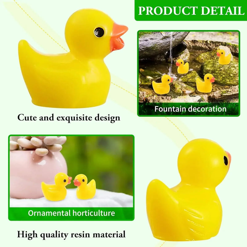 100/200Pc/set Mini Resin Ducks Tiny Duck Miniature Figures Bulk Little Duck Charms for Party, DIY Micro Landscape Decorations