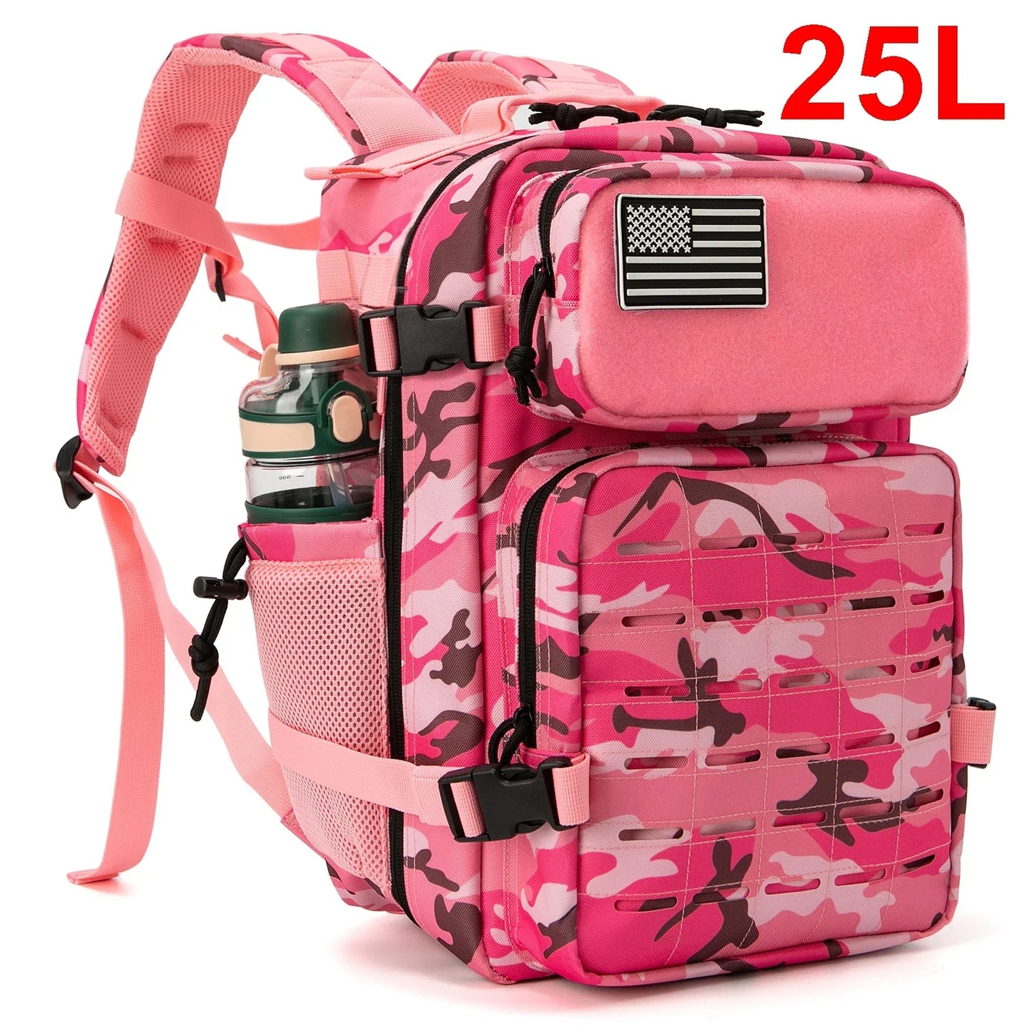 QT&QY 25L/45L Tactical Backpack for Women/men Laser Cut Molle survival Daypack School Bag Gym Rucksack with Dual Cup Holder