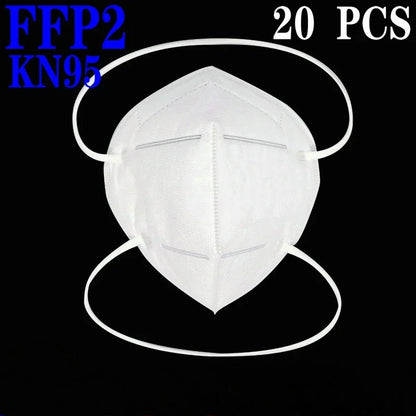 FFP2 headband Mascarillas CE KN95 Mask Black White 5 Layers Face Mask KN95 Filter Respirator mouth Mask Adults filter