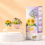 DIY Flower Vase Succulent Cactus Snow Lotus Potting Plants Gardens Building Blocks Model MINI Bricks Kids Sets Kits Toys