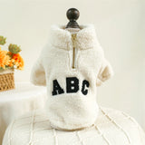 Modern Letters Winter Clothes for French Bulldog Fluffy Wind Proof Cat Sweatshirt Breathable Thick Fleece New Year York Dog Coat