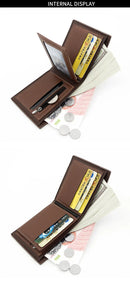 2023 New Short Men Wallets Slim Card Holder Male Purses Luxury PU Leather Coin Pocket High Quality Small Men's Wallet